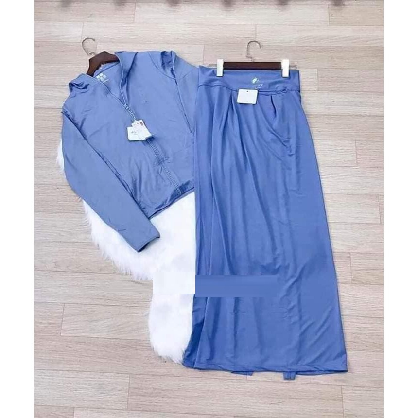 SET ÁO CHỐNG NẮNG túi cuộn + VÁY CHỐNG NẮNG cùng màu chất liệu thông hơi kim cương siêu mát, gọn nhẹ