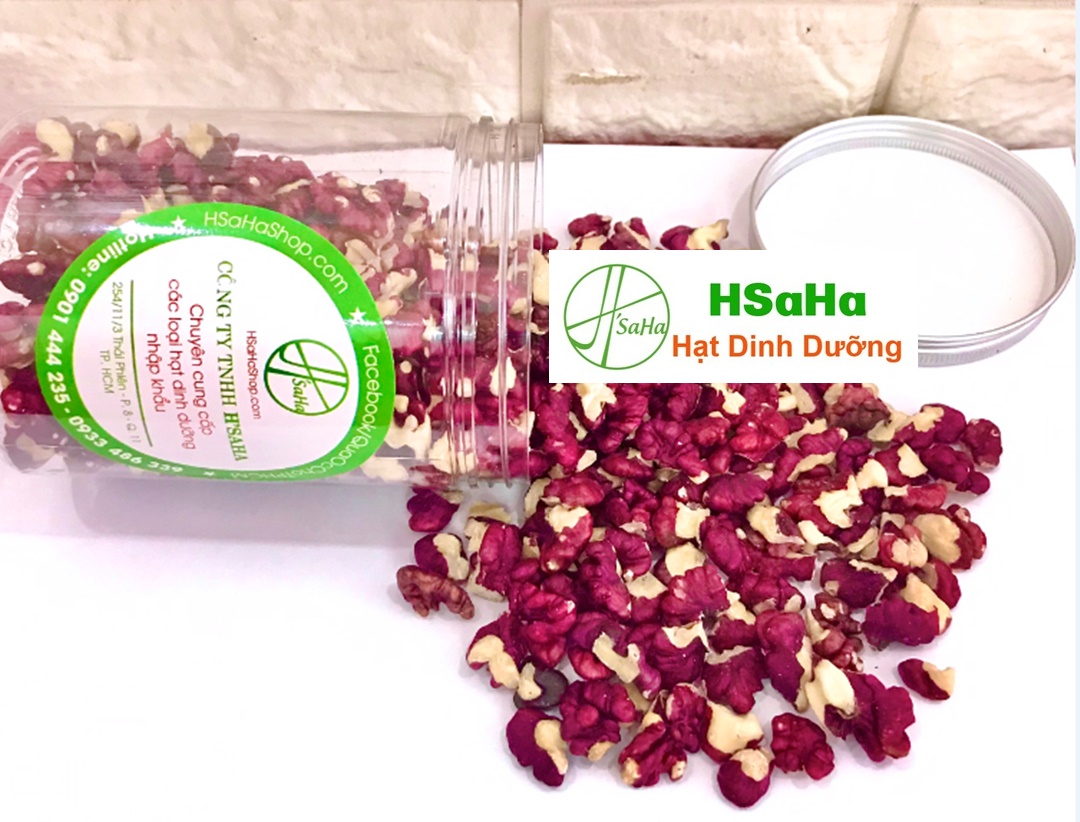 Quả Óc Chó Đỏ Mỹ Tách Vỏ - Chính Hãng HSaHa Hộp 300g