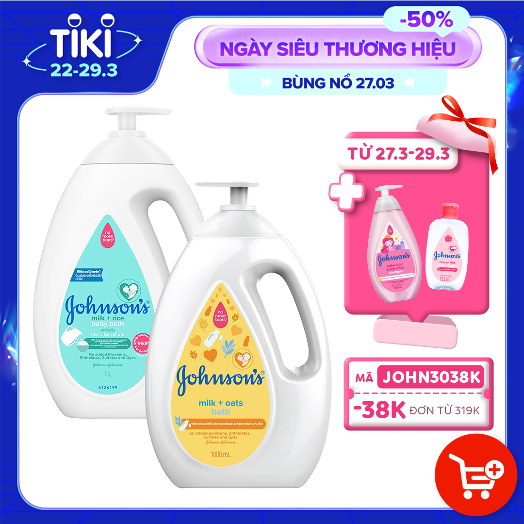 Bộ 2 chai sữa tắm Johnson's Baby cho bé - Dung Tích 1000mlx2