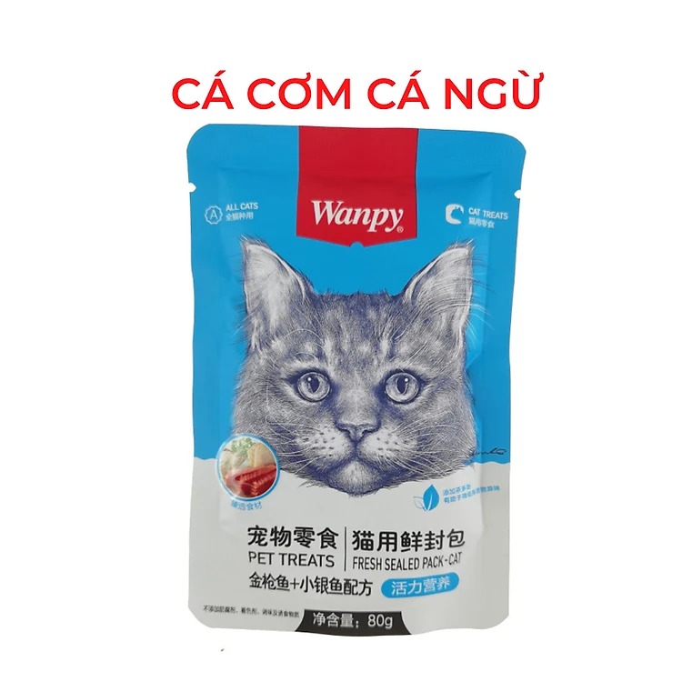 Pate Dinh Dưỡng Dành Cho Mèo Đủ 7 Vị Wanpy Gói 80g