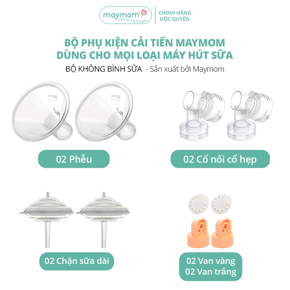 Phụ Kiện Cải Tiến Dành Cho Máy Hút Sữa Spectra, Avent, Rozabi, Fatz Dùng Với Bình Sữa Cổ Hẹp, Thương Hiệu Maymom