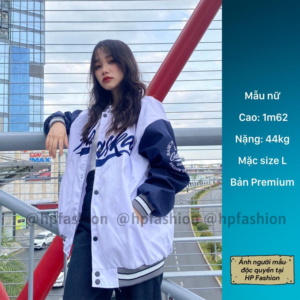 Hình ảnh Áo bomber Varsity Jacket form rộng Alaska vải dù cao cấp ️ Áo khoác bóng chày dáng Unisex nam nữ D09