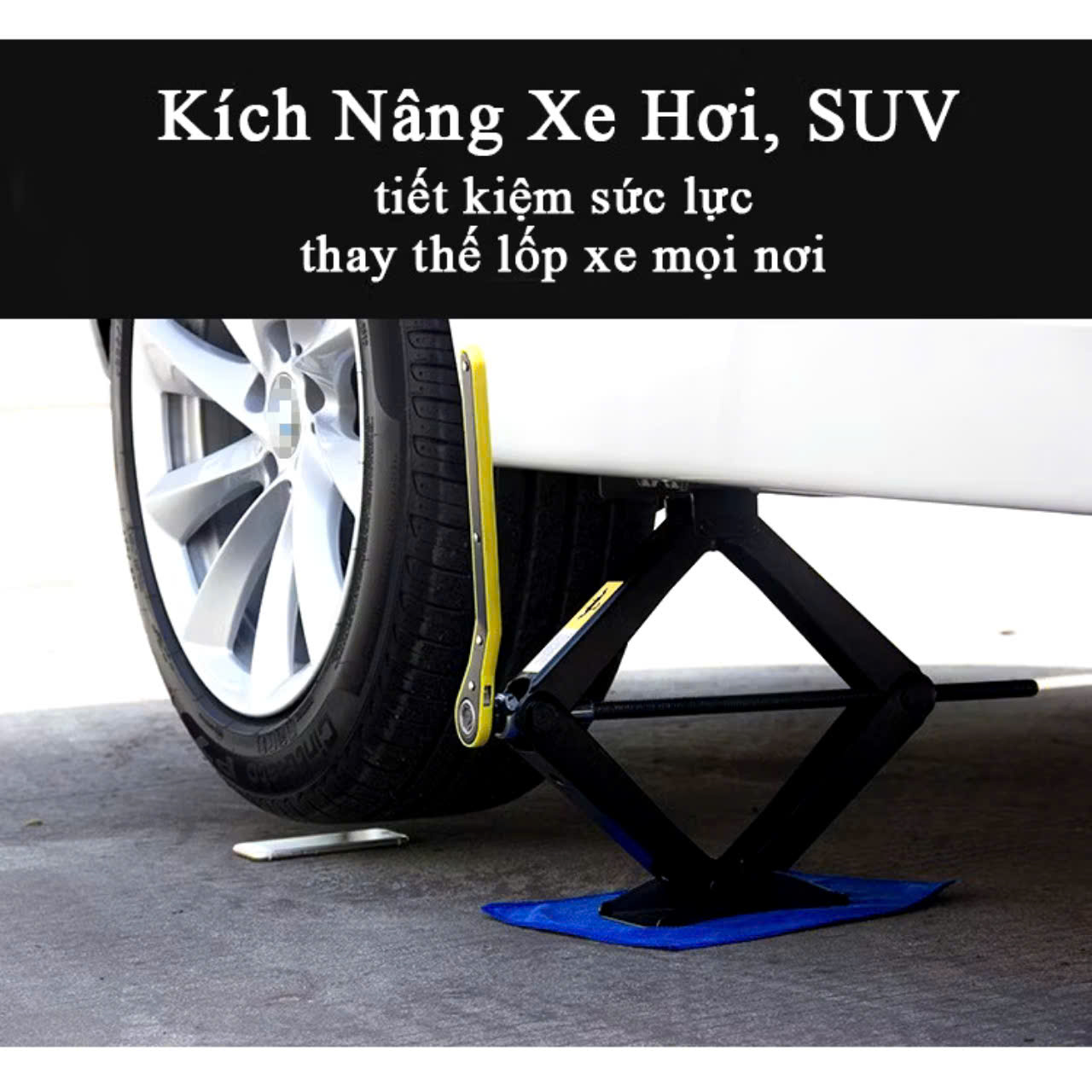 Kích Nâng Gầm Ô Tô, Xe Máy 2 Tấn Loại Dày – Kèm Cờ Lê, Nhỏ Gọn Và Tiện Lợi