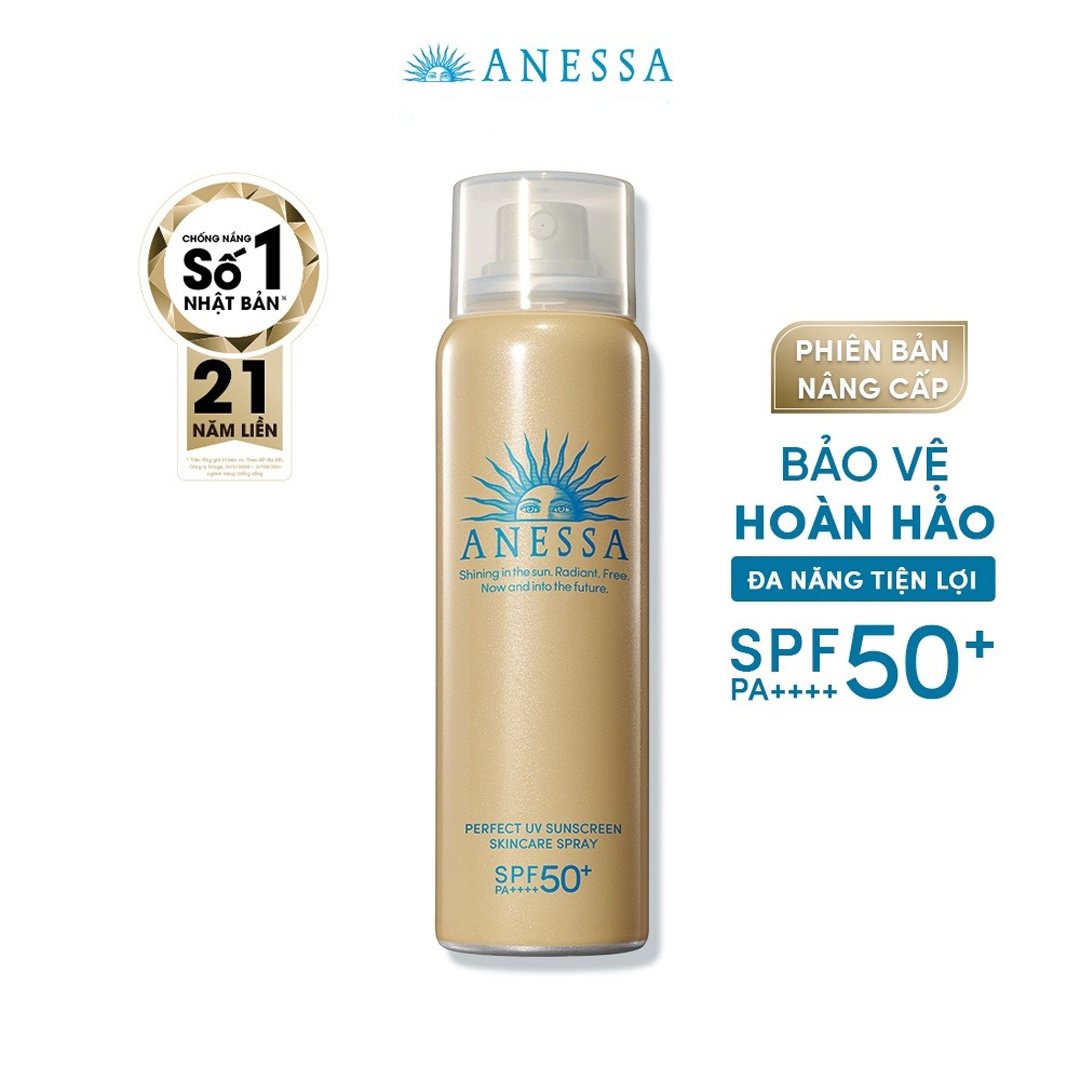 Xịt Chống Nắng Anessa Dưỡng Da Đa Năng Perfect UV Sunscreen Skincare Spray N SPF50+ PA++++ 60g