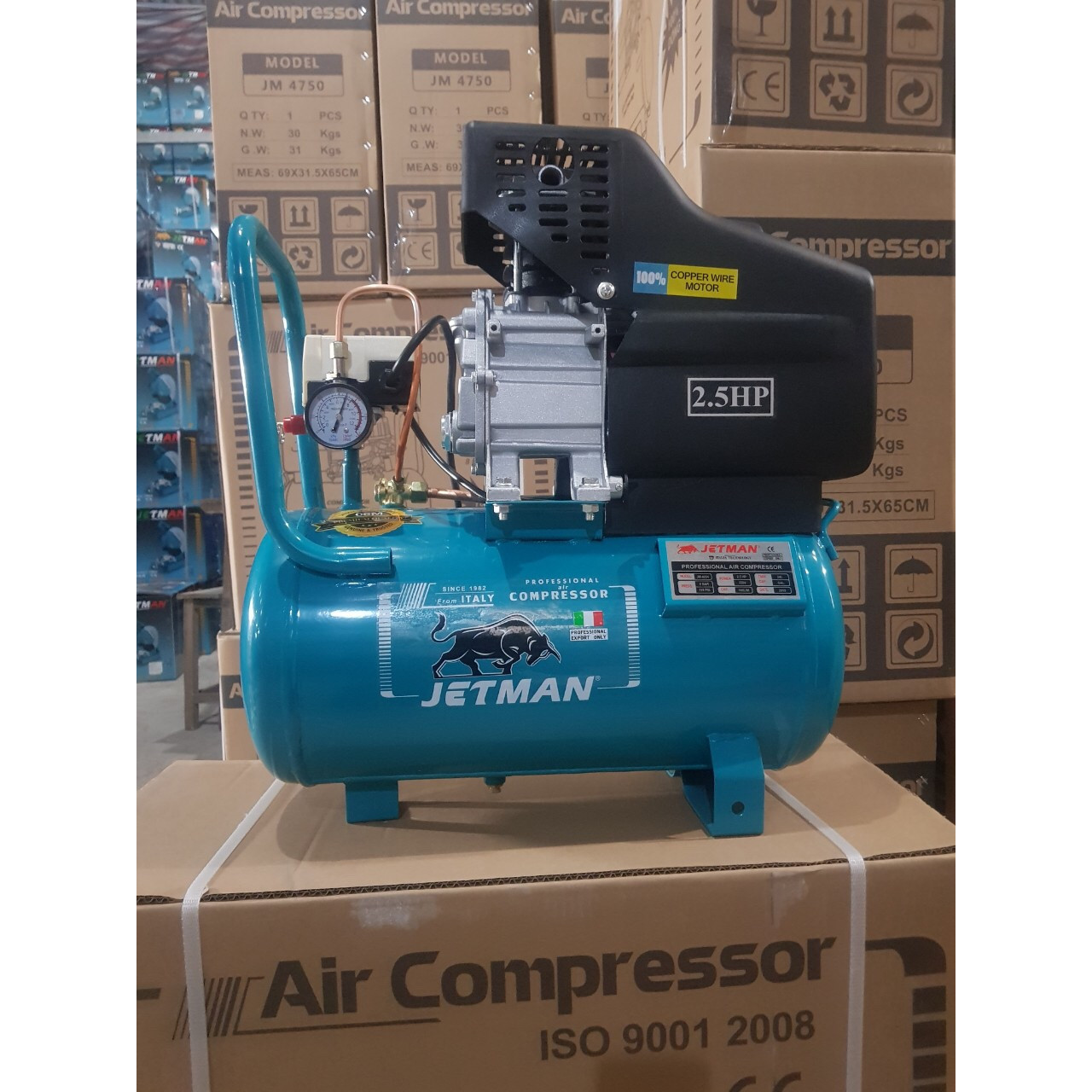 Máy nén khí liền trục JETMAN 2.5HP, 24L lên hơi siêu nhanh