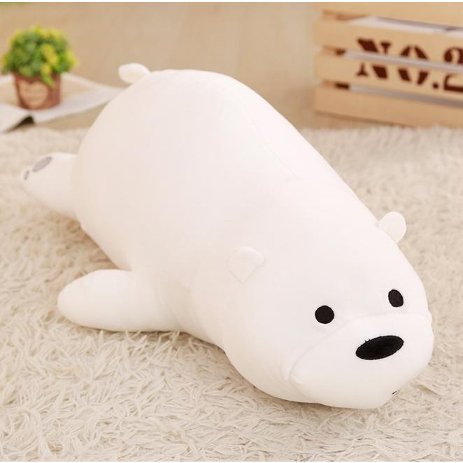 Gấu trắng we are bear nằm nhồi bông size 65cm