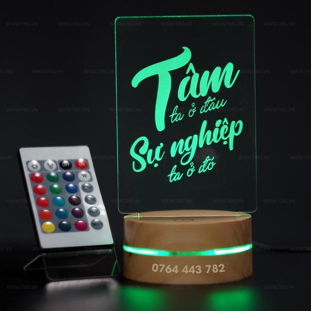 Tranh Động Lực Để Bàn đèn Led 3D có Remote điều khiển TBIG