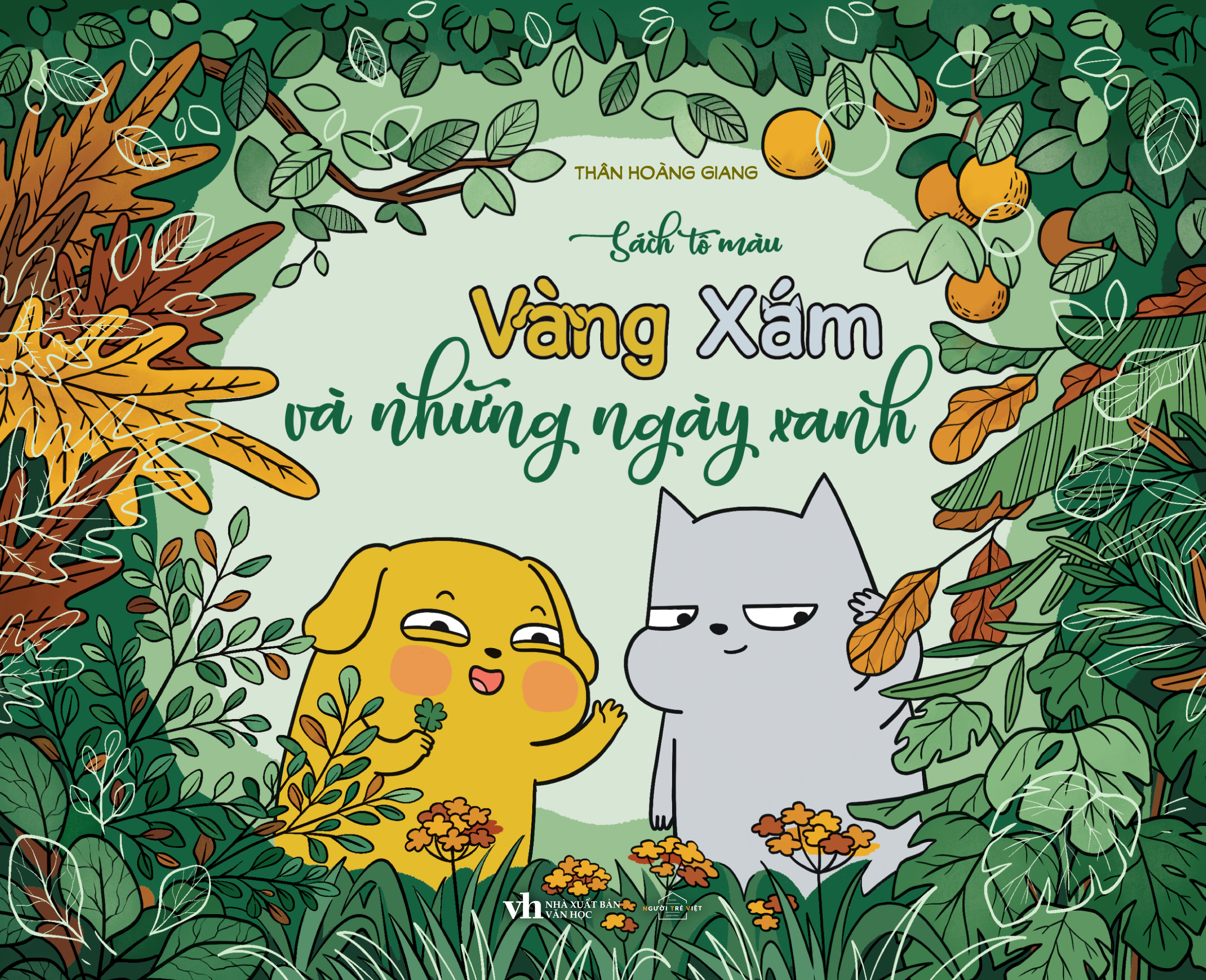 Sách Tô Màu - Vàng Xám Và Những Ngày Xanh - Tặng Kèm Sticker