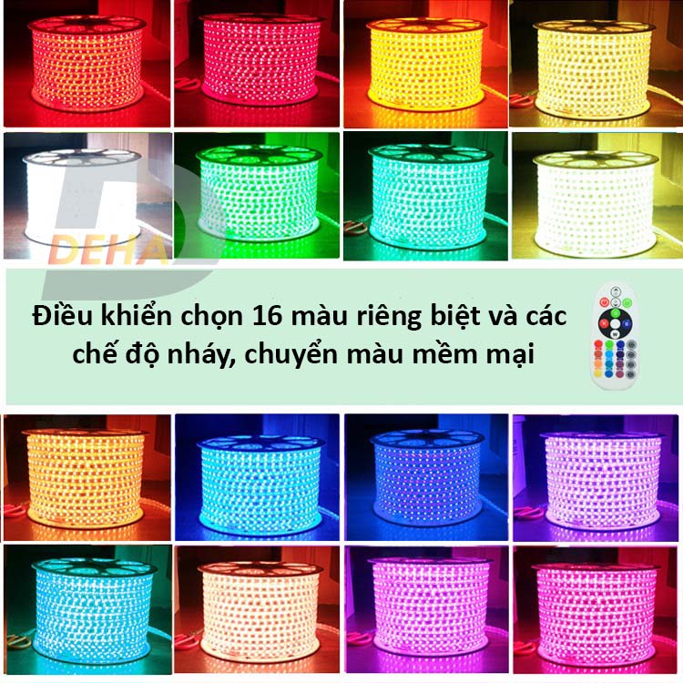 Bộ dây đèn Led RGB đổi màu quấn cây, chống nước, điều khiển chọn màu trang trí tường trần thạch cao, nhà cửa, quán cafe, nhà hàng, bàn, dây bóng 5050 nháy chuyển màu mềm mại, dùng được ngoài trời (Tùy chọn chiều dài dây)