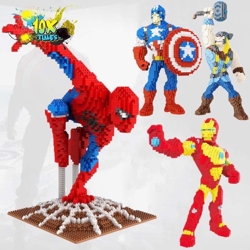 Đồ chơi lego 3d siêu nhân maver iron man người nhện quà tặng sinh nhật bạn trai, đồ decor