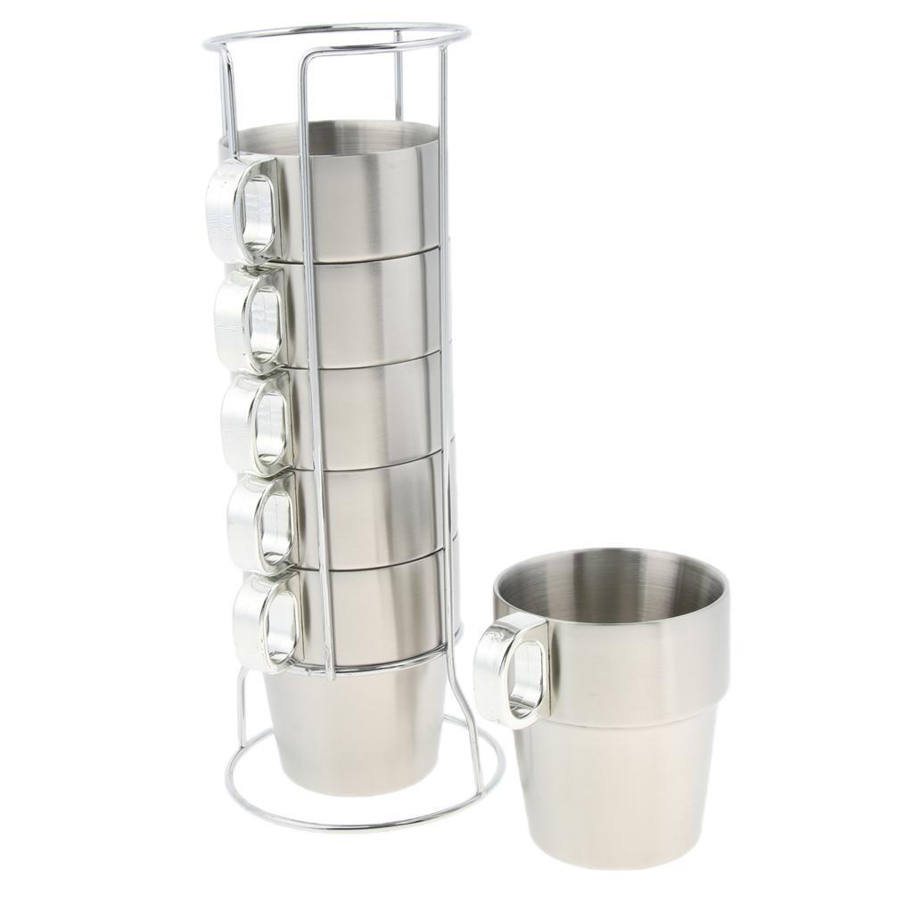 2-3pack 1 Set Stainless Steel Double Insulated Vacuum Coffee Mug Cups with