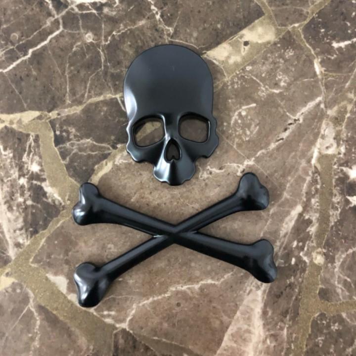 Sản phẩm Decal, tem trang trí hình đầu lâu Inox cao cấp dán ô tô/ Mã sản phẩm G70808