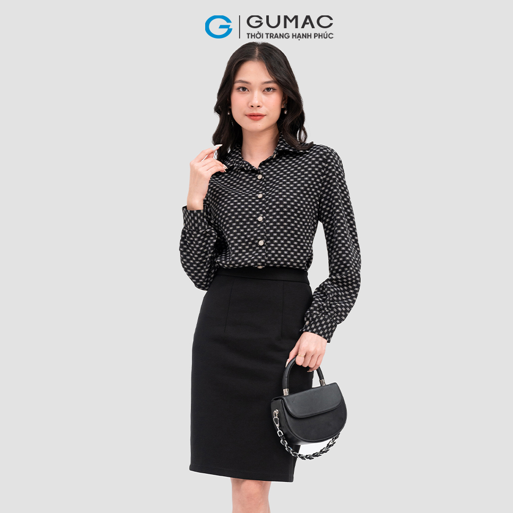 Chân váy bút chì xẻ đắp GUMAC VC08127