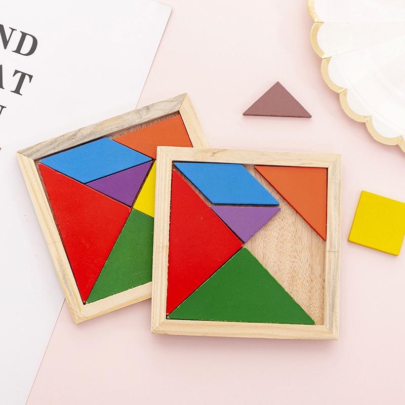 Đồ Chơi Ghép Trí Uẩn Tangram size to 15x15cm, loại dày đẹp. Đồ Chơi Giáo Dục Trí Tuệ Phát Triển Tư Duy Cho Bé