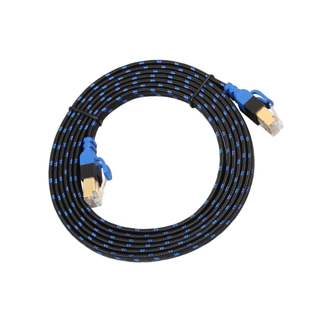 2 Pieces Cat7 Ethernet Cable Lan Network RJ45 Patch Cable Cord Braid NAS