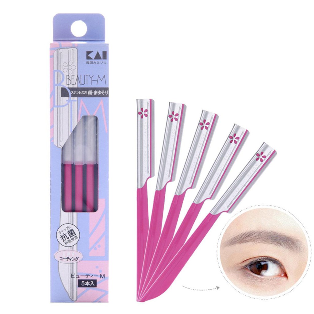 Set 5 dao cạo lông mày Kai Beauty M cao cấp