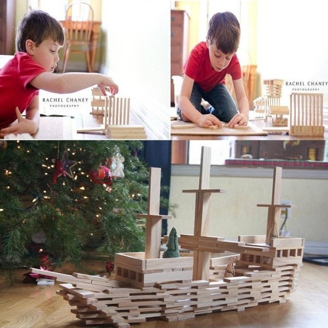 300 Thanh gỗ mộc giúp bé sáng tạo mô hình hoặc chơi rút gỗ chơi Domino