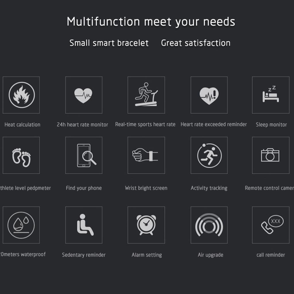 Bluetooth  Smart Watches Wristband Bracelet Band Sport Heart Rate Monitor