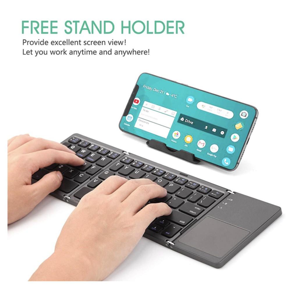 Bàn Phím BlueTooth Gấp Gọn Có TouchPad Foldable Keyboard With TouchPad - AsiaMart