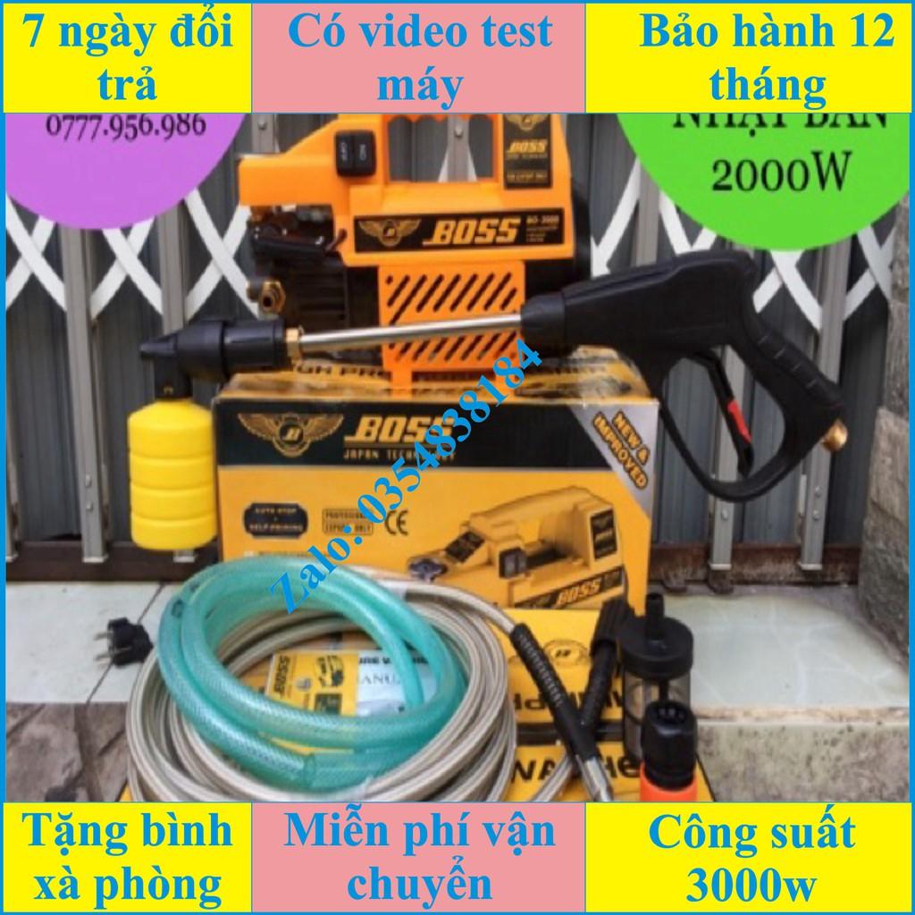 Tặng bình tạo bọt và ống nối dài súng Máy rửa xe thương hiệu BOSS NHẬT BẢN 2000W cao cấp JAPAN