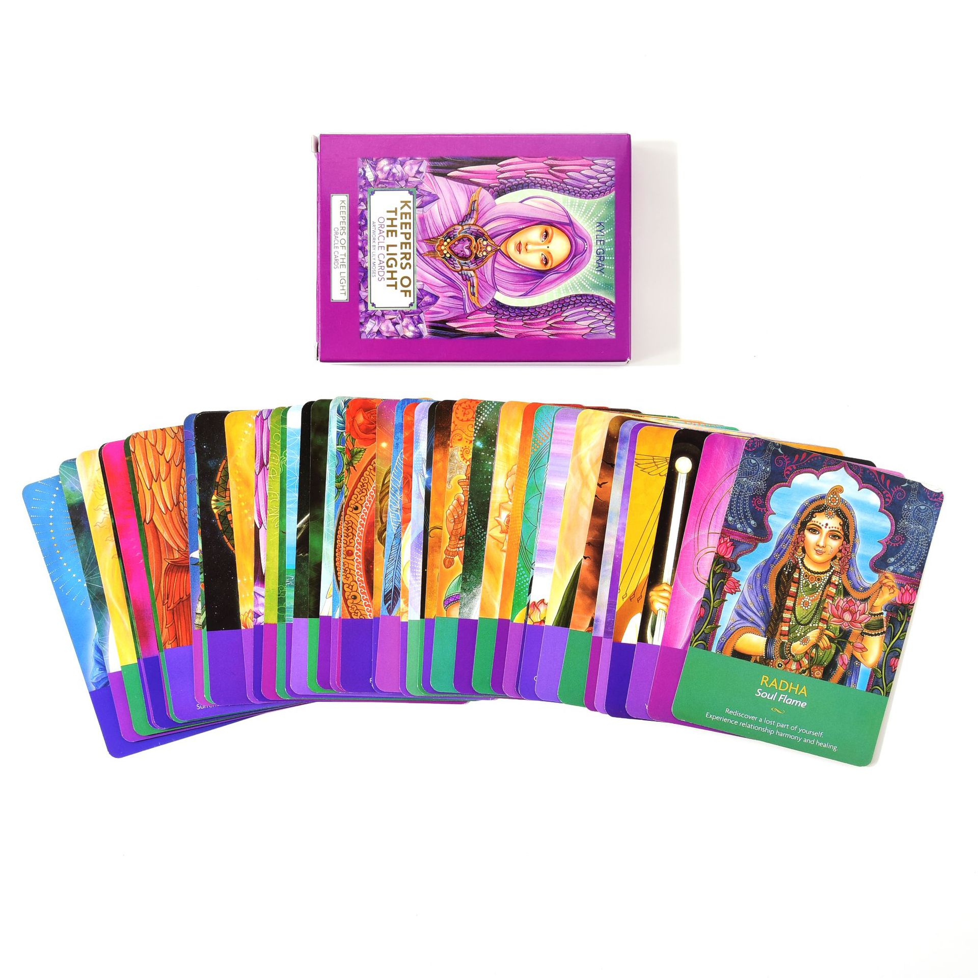 Combo Bộ Bài Bói Tarot Keepers of the Light Oracle Cards Cao Cấp và Túi Nhung Đựng Tarot và Khăn Trải Bàn Tarot