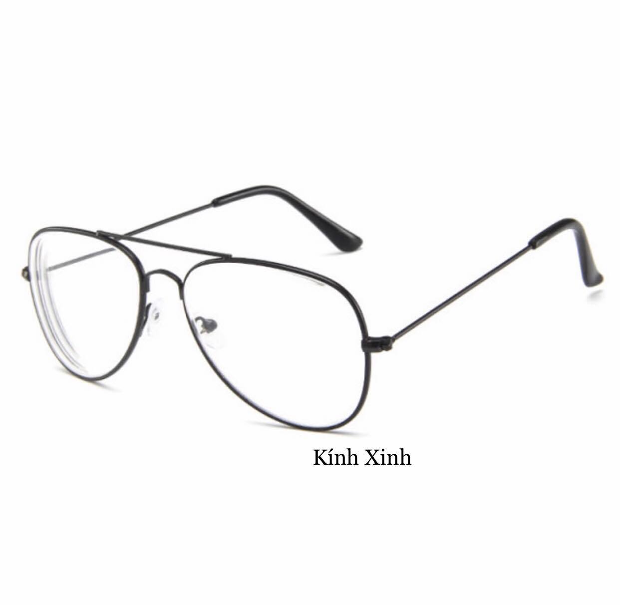 Kính Mát Nam Nữ Mắt Chuồn Thời Trang Gọng Kim Loại Tăm