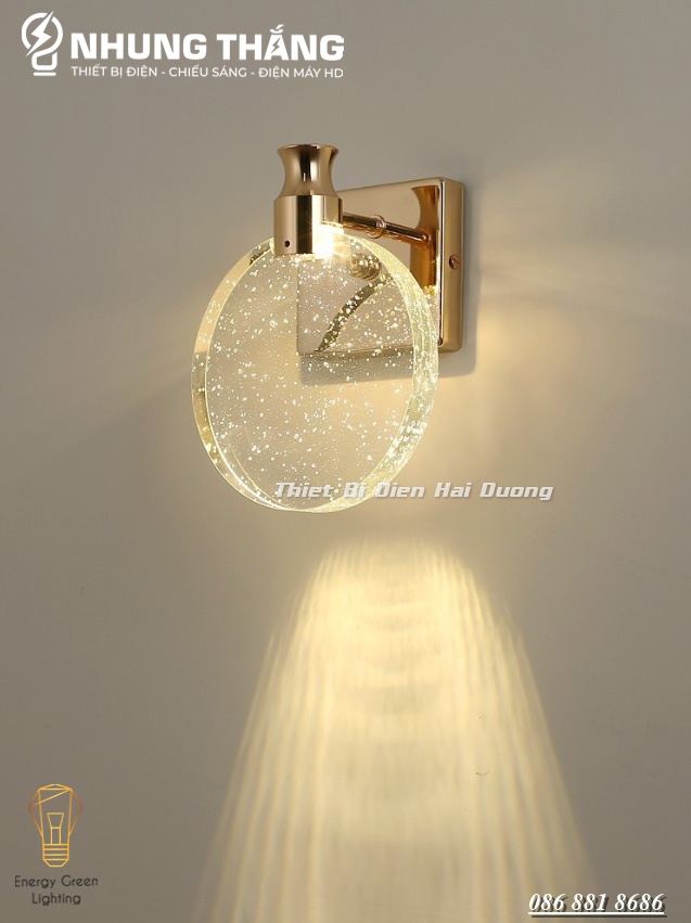 Đèn Tường Thủy Tinh DT-02 - Decor Trang Trí - Phong Cách Bắc Âu - 3 Chế Độ Ánh Sáng - Có Video