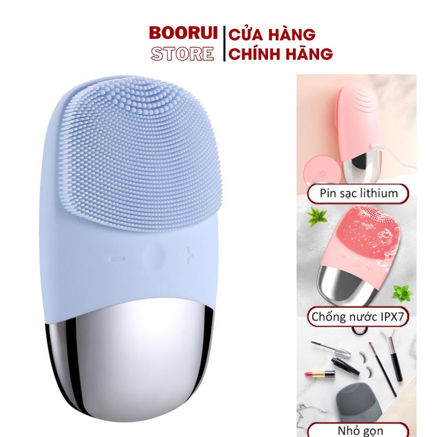 Máy rửa mặt sóng âm cầm tay 3 trong 1 BOORUI 03 : Rung 5 cấp độ massage, đẩy tinh chất, làm sạch sâu và trẻ hóa làn da