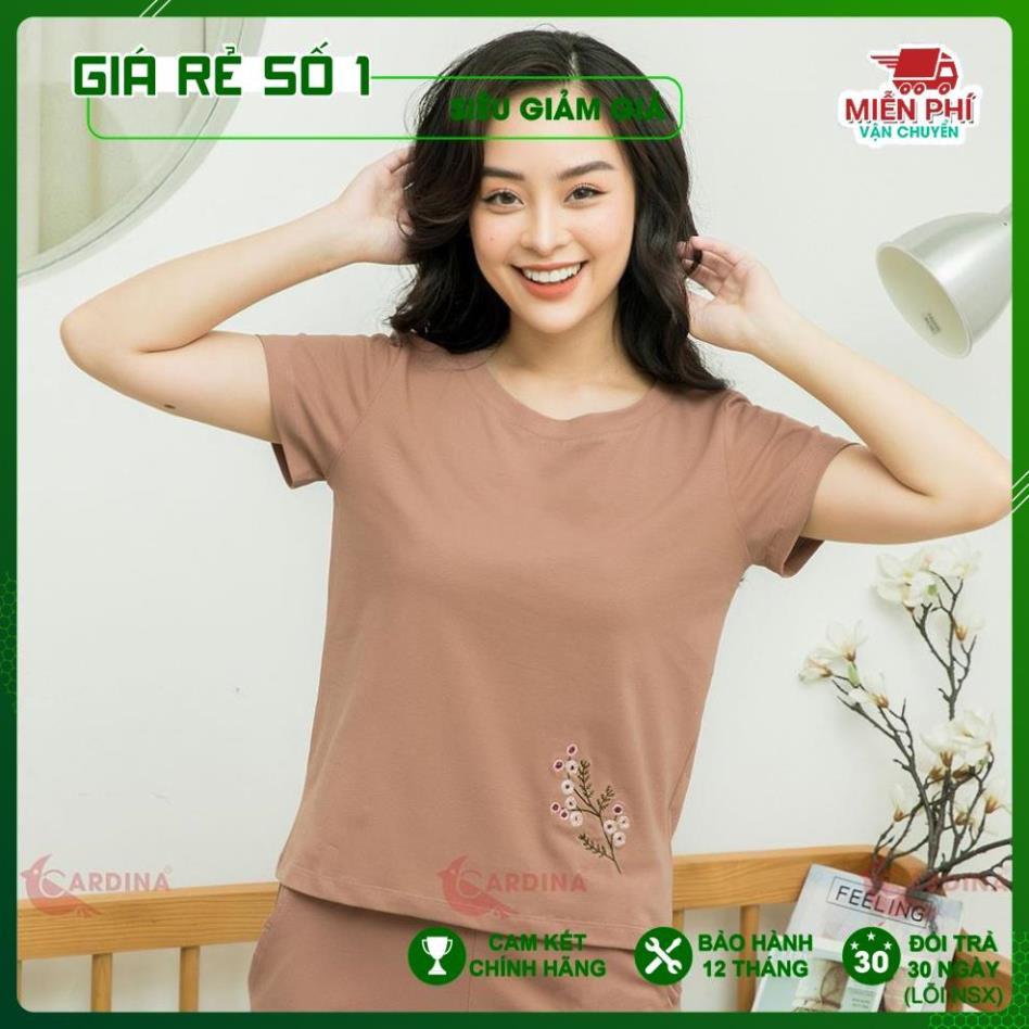 Đồ bộ đùi nữ thêu hoa chất Cotton sợi Tre Bamboo -