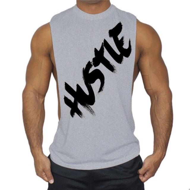 Áo thun ba lỗ tanktop hustle chuẩn gym