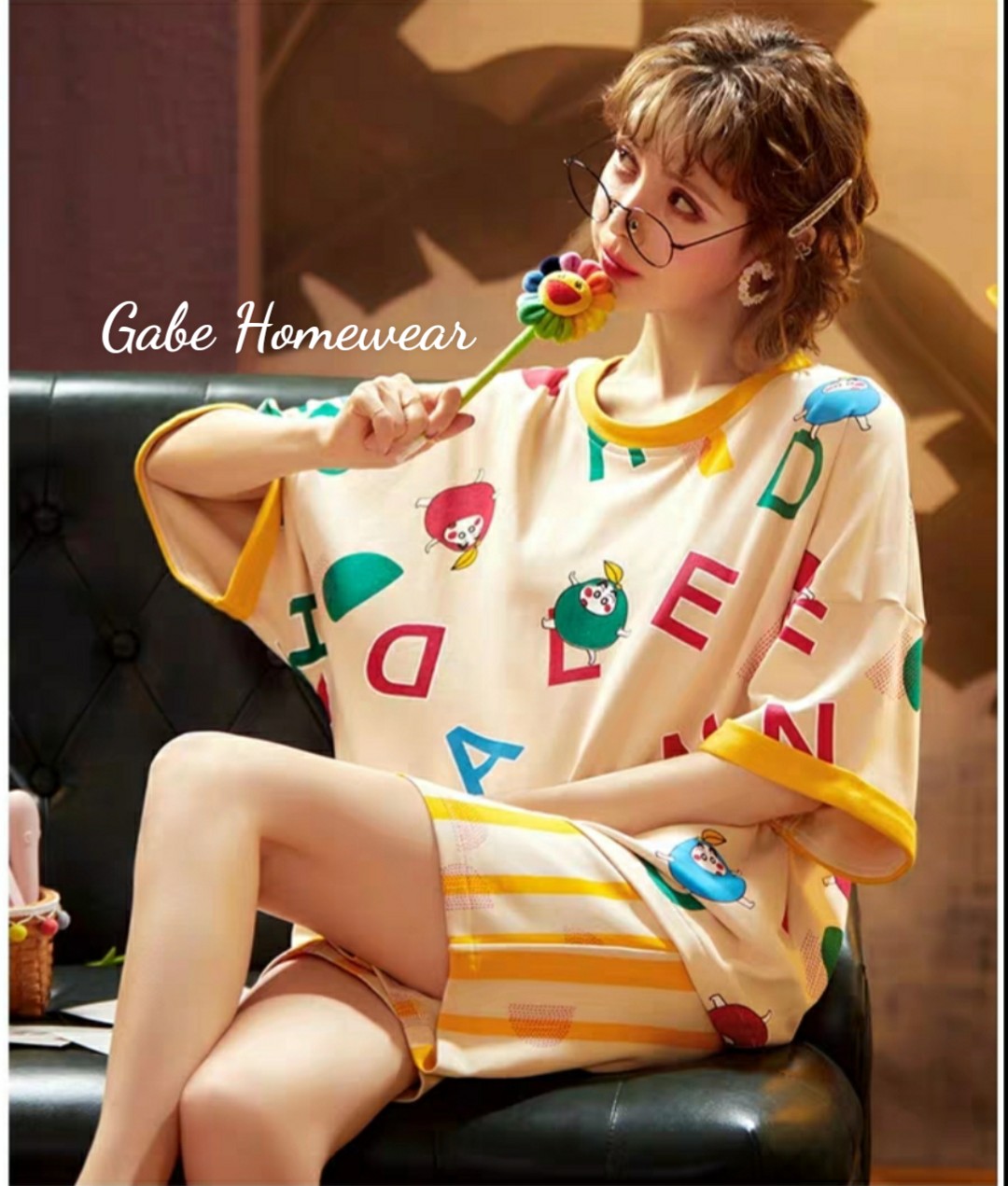 SÉT BỘ THUN MẶC NHÀ NGƯỜI LỚN IN HÌNH CHỮ