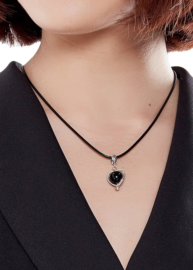 Bộ Bông Tai Và Mặt Dây Chuyền Đá Obsidian Ngọc Quý Gemstones BT5