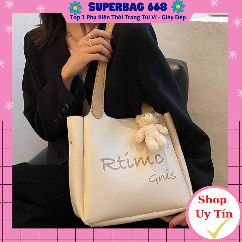 TÚI TOTE NỮ CÔNG SỞ TẶNG KÈM VÍ + MÓC GẤU TONE DA MỀM PHONG CÁCH HÀN QUỐC Superbag668 SPB 219