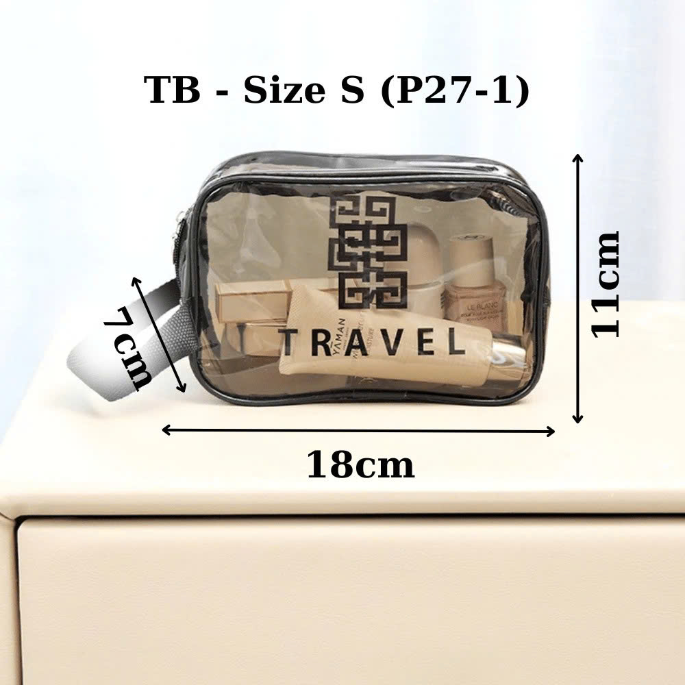 Túi đựng mỹ phẩm du lịch có quai xách mini trong suốt, Túi đựng đồ trang điểm makup chống nước - Chính Hãng