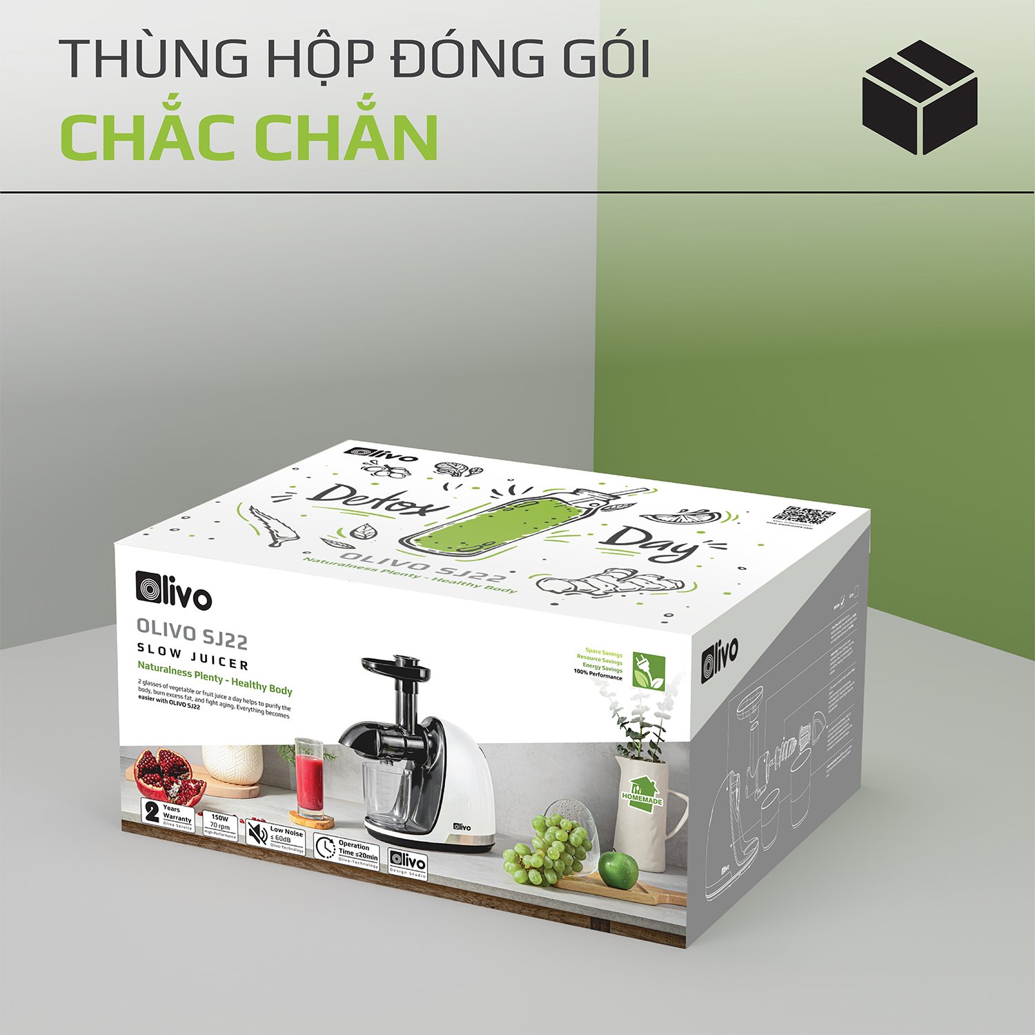 Máy ép trái cây, ép rau trục ngang Olivo SJ22