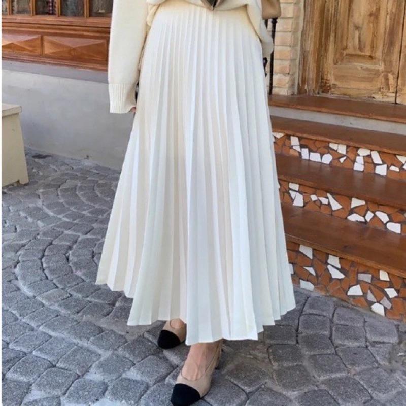 Chen.room Chân váy dập ly dáng dài Emi skirt lưng bản to tôn dáng sang trọng trendy, chân váy xinh nhà Chen