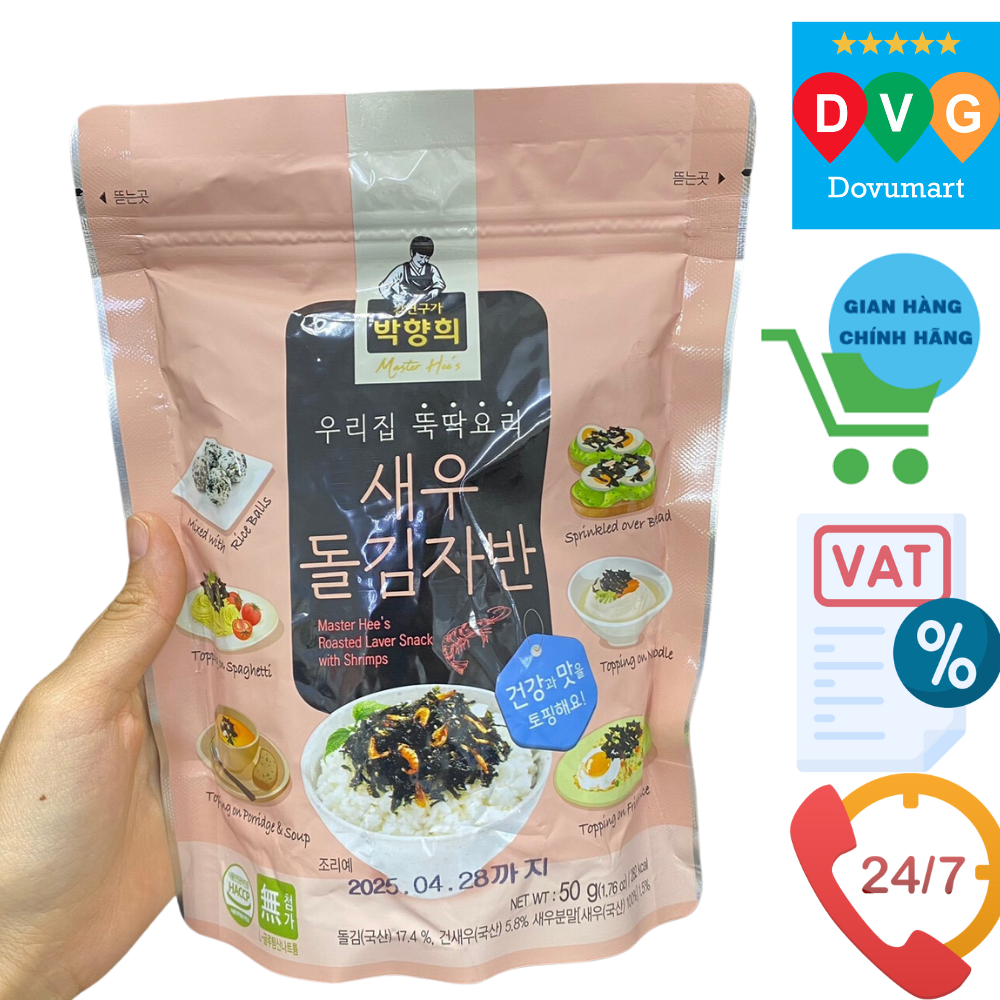 Lá Kim Vụn Xào Tôm Ăn Liền Master Hee's Hàn Quốc Gói 50G /  충북) 박향희새우파래돌김자반 50G