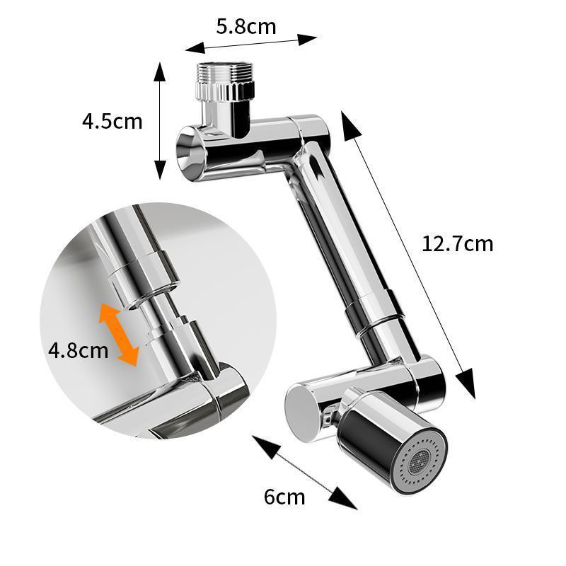 Đầu nối vòi nước thông minh lõi lọc xoay 1440° Đầu Vòi Phun Nước vòi nước tăng áp 2 chế độ nước có thể co giãn-Tặng Kèm Phụ Kiện