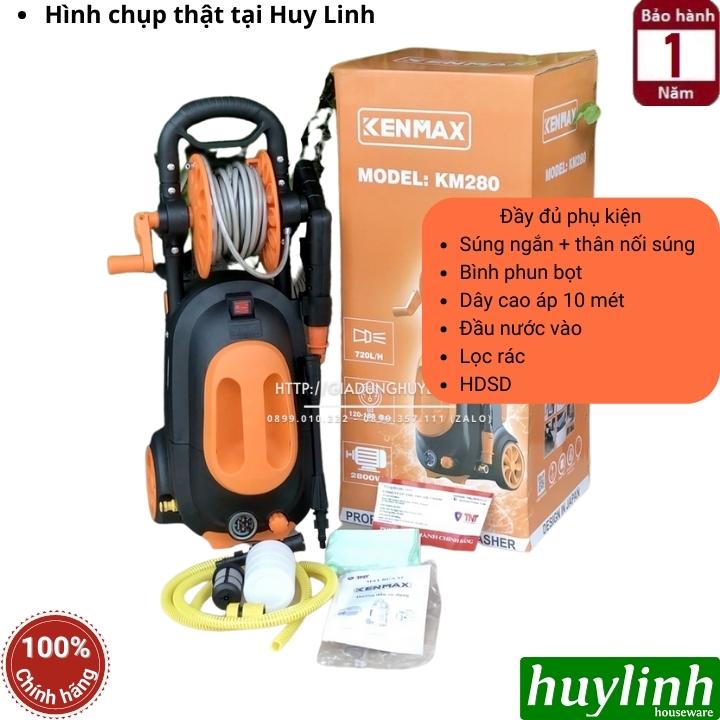 Máy xịt rửa xe Chỉnh Áp Kenmax KM-280 - 2800W - Motor cảm ứng từ - Có rulo cuộn dây