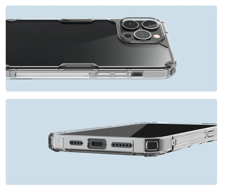 Ốp trong suốt chống sốc viền dẻo lưng cứng dành cho iPhone 13/ 13 Pro/ 13 Pro Max hiêu Nillkin Nature Pro - Hàng chính hãng