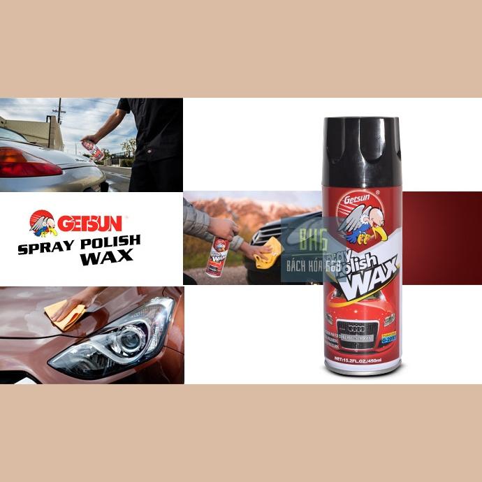 Chai xịt Spray Polish Wax 450ml đánh bóng bề mặt sơn xe ô tô