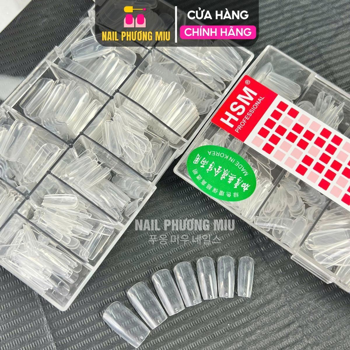 Móng Úp Tay HSM 500 Móng, Đủ Size, Nhiều Form Vuông Thang Tròn Nhọn, Nhựa Trong Đục, Làm Nail Đa Dạng Và Sáng Tạo bộ nail giả dáng bầu
