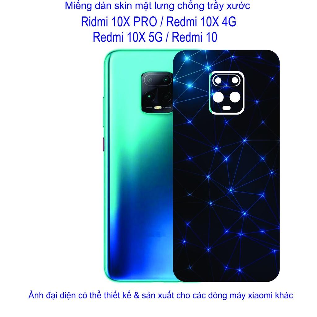 Miếng Dán Skin mặt lưng dành cho Redmi 10x pro / Redmi 10X 4G / Redmi 10X 5G / Redmi 10 Chống trầy xước