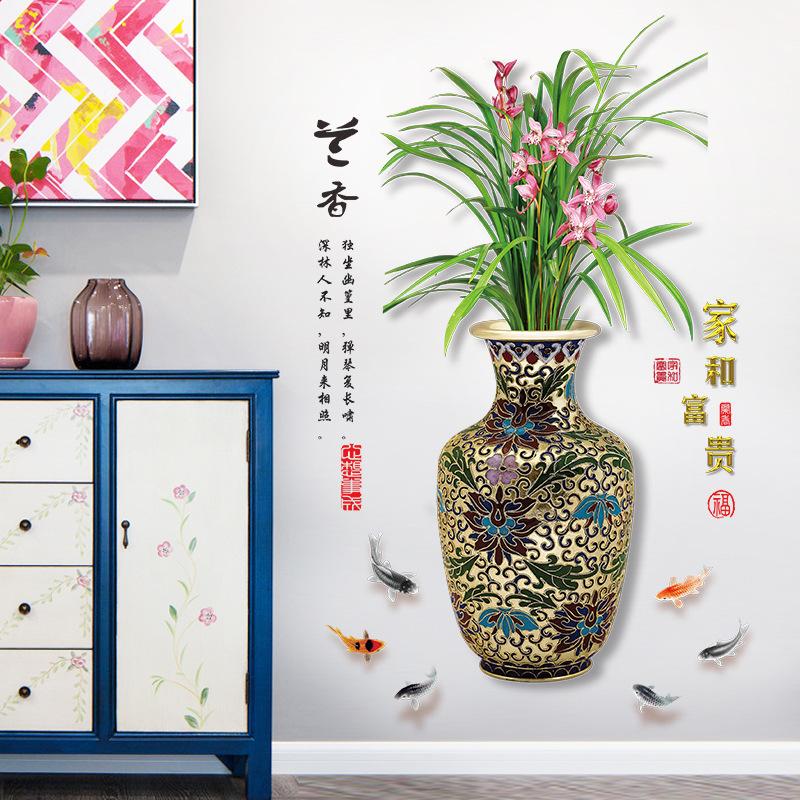 DECAL DÁN TƯỜNG BÌNH HOA LAN