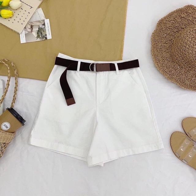 Quần đùi shorts chất kaki jean kèm dây nịt, hình thật chụp sàn
