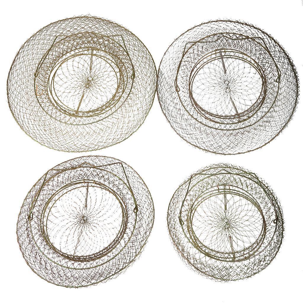 Foldable Metal Steel Wire Fish Lobster Mesh Fishing Net Prawn Crab Cage Trap Net