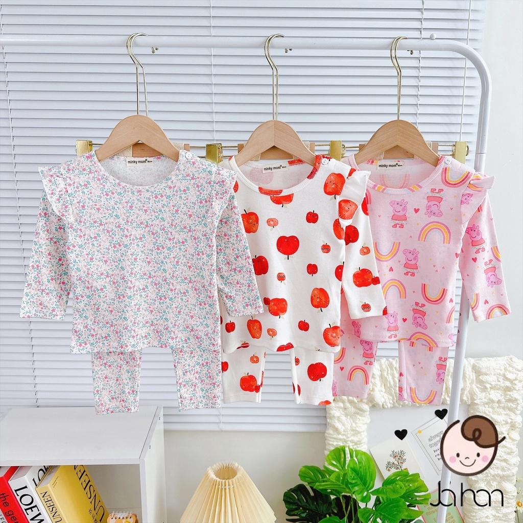 Bộ dài tay cánh tiên quần dài Bozip MINKY MOM siêu mềm mịn mát cho bé gái từ 8-27kg - HÀNG LOẠI 1