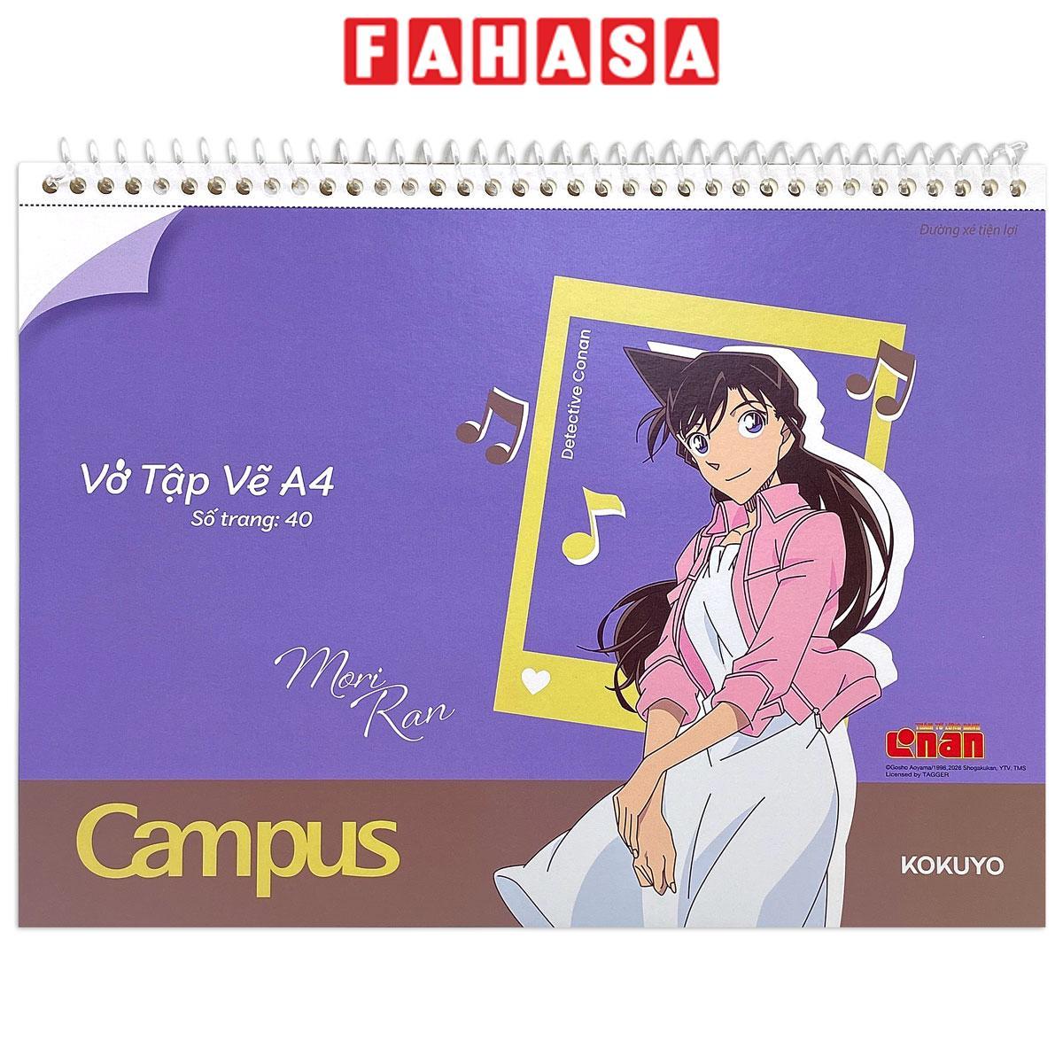 Vở Vẽ Conan A4 - 40 Trang 100gsm - Campus SKB-A4CON-08 - Mori Ran