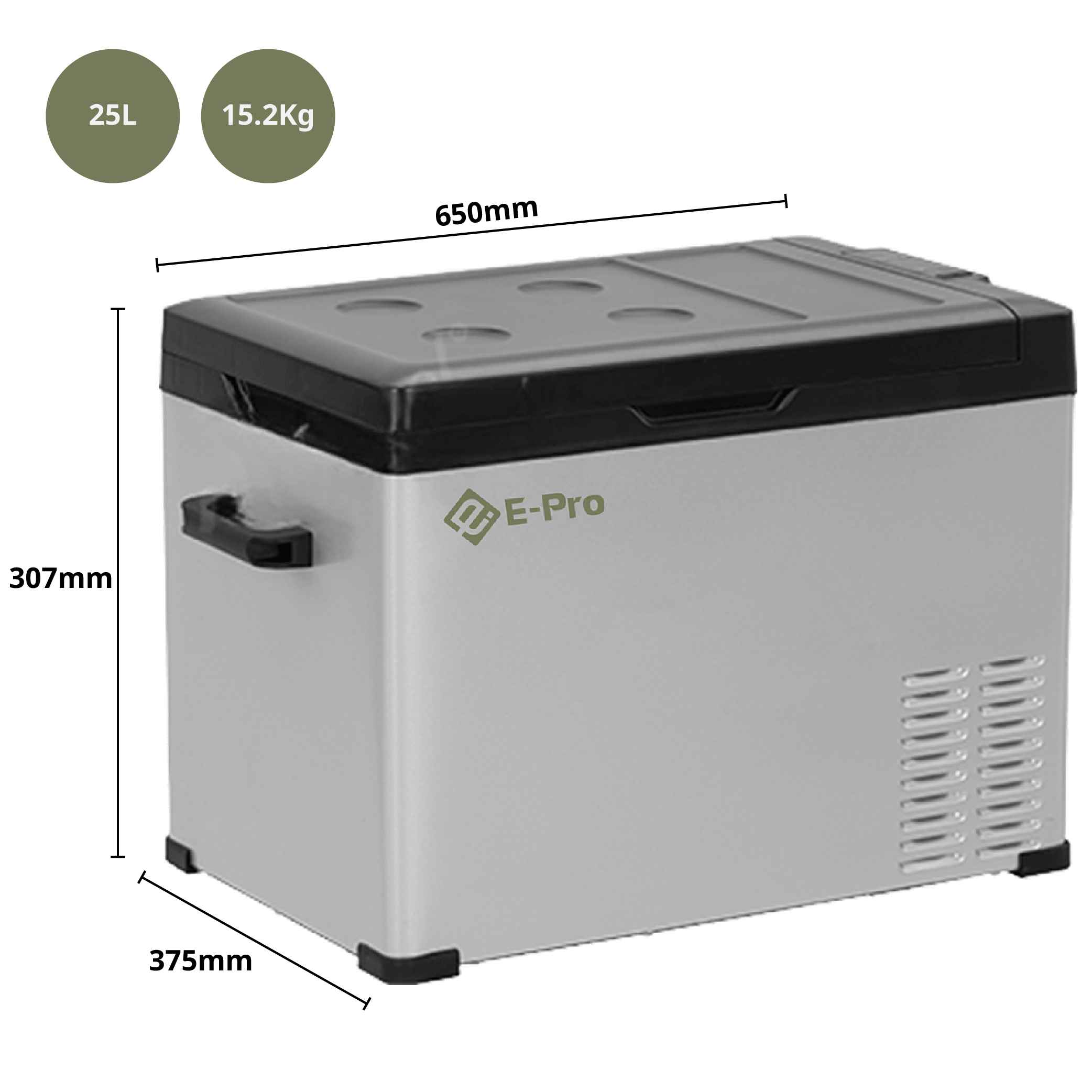 [Hàng Chính Hãng] Tủ lạnh ô tô di động E-pro C25 - Làm đá siêu tốc - Cắm trại hoặc sử dụng tại nhà