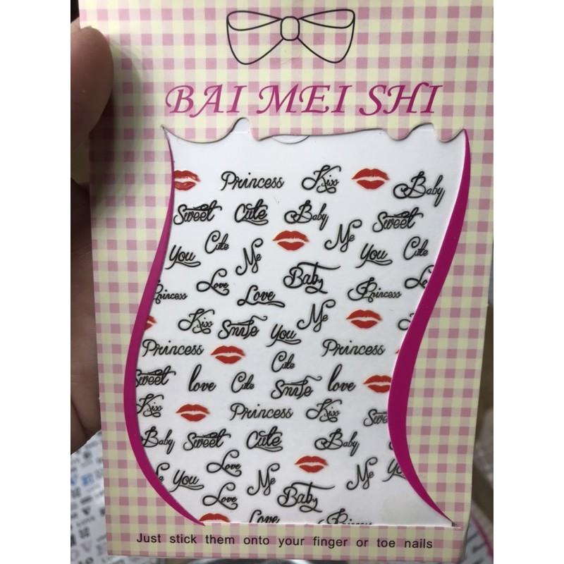 Mẫu dán chữ kí , stick dán móng